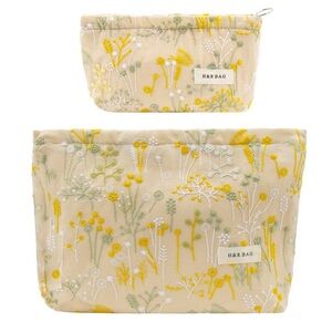 2 Pcs Makeup Bags, Large Cosmetic Bag Travel Toiletry Bag Organizer For Women,🙉